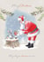 Cute Christmas Card - Santa Handing Parcel To Rabbit - Dreams Come True created by Paper Shed Design