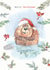 Cute Christmas Card - Beaver and Robins - Merry Christmas created by Paper Shed Design