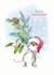 Cute Christmas Card - Mouse With Foliage - Merry Christmas created by Paper Shed Design