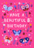 Cute 8th Birthday Card - Butterflies And Ladybirds - For Her created by Pear Tree Press