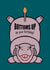 Cute Hippo Birthday card for her, for him, a friend or loved one. Bottoms Up! created by Chindian Artist