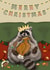 Funny Christmas Card - Greedy Raccoon - Turkey created by The Warren Creations