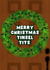 Funny Christmas Card - Merry Christmas Tinsel Tits - Wreath created by Pink Peach Cards