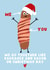 Cute Christmas Card - Pigs In Blankets - Sausages And Bacon On Christmas Card created by Pink Peach Cards