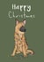 Cute Christmas Card - Alsatian/German Shepherd - Lights created by Lucy Driver