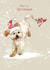 Cute Christmas Card - Merry Christmas - Jumping Cockapoo & Robin created by Paper Shed Design