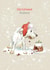 Cute Christmas Card - Christmas Wishes - White Dog Eating Christmas Pudding created by Paper Shed Design