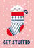 Funny Christmas Card - Get Stuffed - Cat - Stocking created by Lucy Maggie Designs