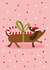Cute Christmas Card - Sausage Dog - Candy Cane created by Lucy Maggie Designs