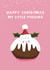 Cute Christmas Card - My Little Pudding - Holly created by Giddy Kipper