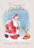 Cute Christmas Card - For Grandson - Santa and Fox created by Paper Shed Design