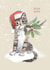 Cute Christmas Card - With Love - Tabby Cat created by Paper Shed Design