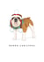 Cute Christmas Card - Bulldog - Wreath created by badgerbee design