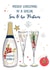 Classic Christmas Card - For Son & His Partner - Festive Bubbly created by Katie Phythian Design