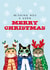 Funny Christmas Card - Cats In Christmas Jumpers - Snowflakes created by badgerbee design