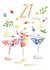 Pretty 21st Birthday Card - For Her - Cocktails created by SABIVO Design by Sabina