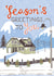 Classic Christmas Card - Season's Greetings - Snowy Mountain Scene created by @VickyYorkeDesigns