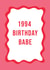 Modern 30th Birthday Card - 1993 Birthday Babe - For Her created by @Laura Lonsdale Designs