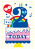 Happy 2nd Birthday Rainbow Cake Card, Three Today - Second Birthday Card! created by Creative Joy