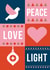 Modern Christmas Card - Peace, Love & Light - Generic - For anyone - Spiritual created by Cookie Design