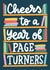 Modern Birthday Card - Cheers To A Year Of Page Turners - Book created by Natalia Gonzalez