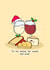Cheese and wine Christmas card - cheesy - wine - Punny - Kawaii - funny created by Rosalie Perl