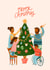 Cute Christmas Card - Family - Decorating Tree created by Carla Ellis