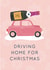 Funny Christmas Card - Driving Home - Bucks Fizz created by Two For Joy Illustration