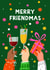 Pretty Christmas Card For Your Friends - Pun Friendmas - Presents & Cheers created by Nicola Watson