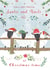 Cute Christmas card featuring a sheep family with Christmas hats. created by Sally Darby Illustration
