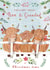 Cute Christmas card for Nan and Granddad featuring a family of highland cattle. created by Sally Darby Illustration