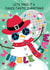 CUTE SNOWMAN DESIGN WITH DISCO MIRROR BALL.  DANCE TASTIC,  COME DANCING created by Paper Valley Design Studio