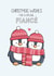 Cute Christmas Card - Fiancé - Penguins created by Creaternet