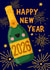 Cute Champagne Bottle New Year Card - Fireworks - Celebration created by Nicola Watson