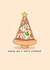 Pizza Christmas card - Punny Christmas card - Kawaii - pizza lover - cute created by Rosalie Perl