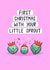Cute Christmas Card - First Christmas With Your Little Sprout - Girl created by Muses & May 
