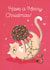Cute Christmas Card - From The Cat - Cat Playing With Christmas Lights created by Stormy Knight