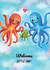 Cute New Baby Card - Welcome, Little One! - Octopus created by Happy Nut Creations