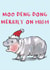 Funny Christmas Card - Moo Deng Hippo created by Jelly Armchair