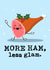 Funny Christmas Card - More Ham, Less Glam - Holly created by Mrs Best Paper Co.