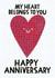 Cute Anniversary Card - Red Love Heart - My Heart Belongs To You - Lettering created by Anke Weckmann Illustration