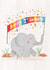Cute 1st Birthday Card - Elephant - Confetti created by Dandelion Stationery
