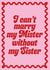 Fun Wedding Card - I Can't Marry My Mister Without My Sister - Pink created by Blush & Blossom 