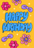 Cute Birthday Card - Balloon Letters - Flowers created by Daria Radzhabova