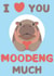 Cute Friendship Card - Baby Animal Moodeng - I Love You Moodeng Much created by BoozlesDoodles