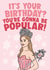 Pretty Birthday Card - Glinda The Good Witch - You're Gonna Be Popular! created by Studio Doodles