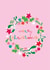 Merry Christmas wreath colourful Christmas card created by Skew Whiff Design & Illustration