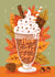 Cute Birthday Card - Hot Chocolate - Autumn Vibes created by Aniet Illustration