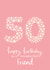 Pretty 50th Birthday Card - For a Wonderful Friend - Flowers created by Fliss Muir