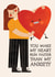 Cute Valentine's Day Card - Heart Run Fast - Anxiety created by AbiGoLucky